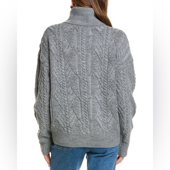 Ramy Brook Annabelle Embellished
Turtleneck Sweater Gray Cowl Neck Crystals M - Picture 3 of 10